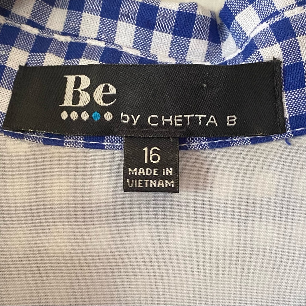Be by Chetta B. Gingham Button Up Tie Waist A-Line Sleeveless Dress - Picture 9 of 12